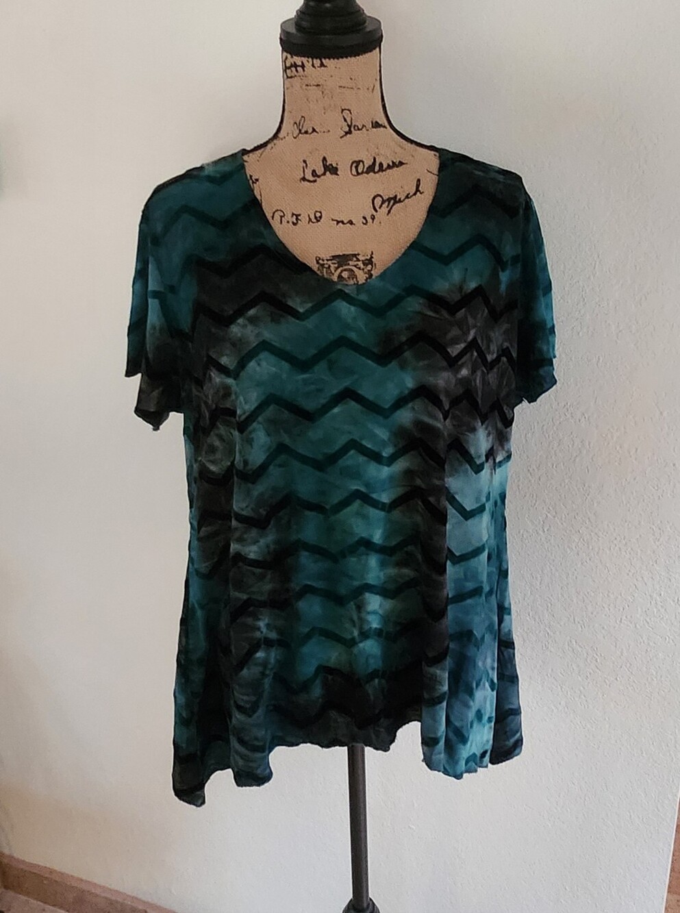Sienna Grace Velvet Burnout Chevron Top Sz 1X